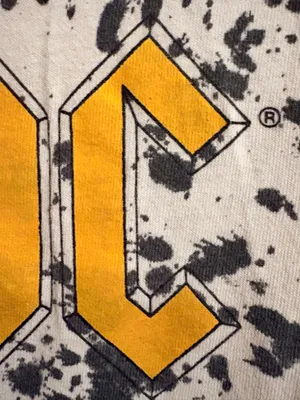AC/DC White Tee with Yellow Logo and Black Splatter Sz S thumbnail 7