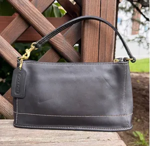 Vintage Coach 9311 Demi Baguette Dark Brown Leather Shoulder Bag USA Made thumbnail 1