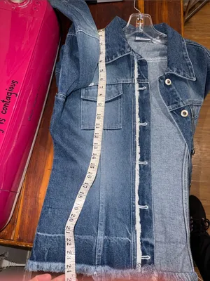 Vintage 90s Denim Jean Jacket Frayed Hem cottagecore thumbnail 7