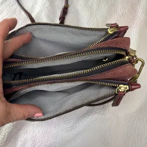 Fossil Emma Burgundy Leather/suede Crossbody Bag Purse thumbnail 7