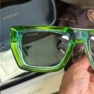 Authentic Gucci 51mm Emerald Green Acetate Sunglasses UNISEX thumbnail 8