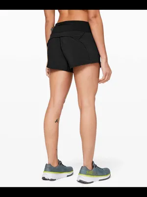 lululemon Run Times Short II 4” Black Running Shorts Size 4 thumbnail 2