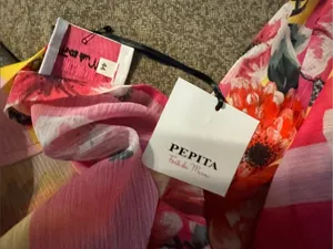 PEPITA Floral Pink & Yellow Lace-Trim Dressing Gown size 8 thumbnail 9
