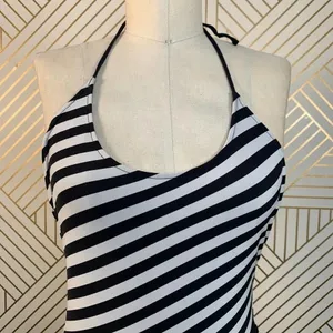Zara Swimsuit Black and White Striped One-Piece Bathing Suit Size‎ Small thumbnail 4