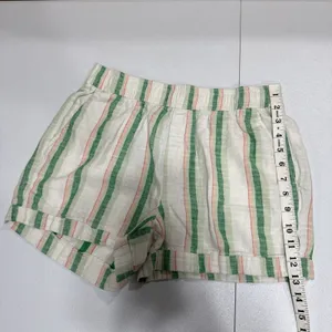 Old Navy High Rise Linen Blend Shorts Womens S Pull On Cuffed Green Multi Stripe thumbnail 11
