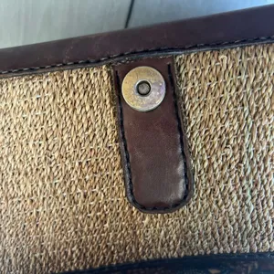 Vintage Leather woven bucket bag brown tone safari tan thumbnail 5