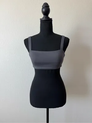 Vuori Set Evolve Square Neck Bra in Charcoal Grey Size Extra Small Like New thumbnail 3