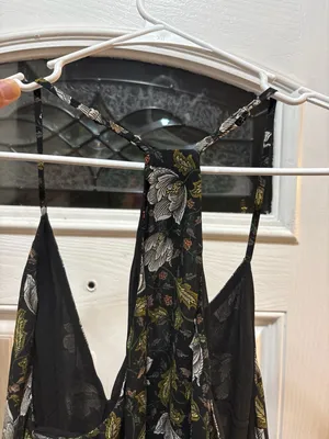 Smell The Roses Black Floral Slip Maxi Dress with Racerback thumbnail 7