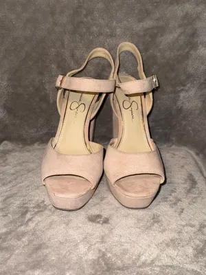Jessica Simpson Women's Size 9.5M Blush Suede Platform Block Heel Sandals thumbnail 2