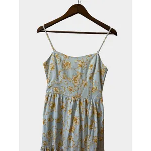 Christian Lacroix‎ Blue Floral Linen Blend Tiered Maxi Dress Small Cottagecore thumbnail 3
