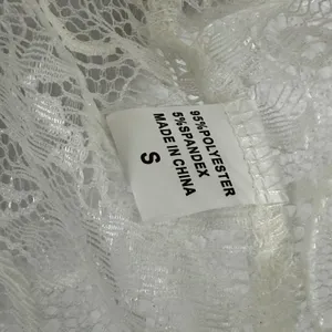 White Floral Lace Bralette Crop Top Sheer V-Neck Adjustable Straps Small‎ thumbnail 3