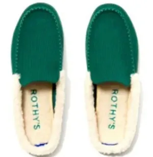 Rothy's The Scuff Slipper Slip On Merino Wool Sherpa Comfort Green 11M NWOT thumbnail 1