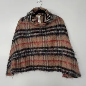 Burberry Women's Poncho Wool Mohair Blend Size M based on Measurements Luxury thumbnail 1