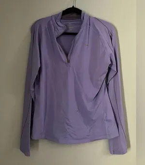 Nike Dri-Fit Running Long Sleeve 1/2 ZipTop in purple size large thumbnail 1