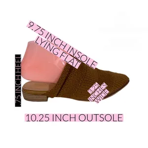 Mi.Im Brown Leather & Knit Sweater Fabric Flat Mule Slide Shoes (6m) thumbnail 13