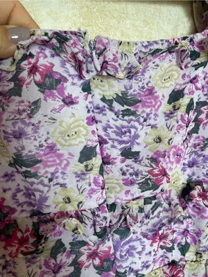 ASTR The Label Floral Ruched Puff Sleeve Mini Dress Purple Sz L Fairy Whimsical thumbnail 16