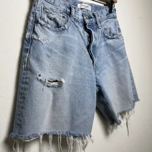 Moussy Vintage Women Cotton Denim‎ Shorts Light Blue Distressed Raw Hem Western thumbnail 3