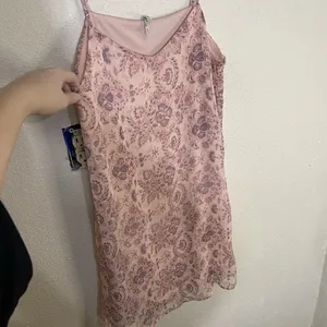 Mudd Pink Floral Slip Dress Womens XL Adjustable Straps Boho Sheer Overlay thumbnail 3