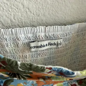 Abercrombie & Fitch Floral Puff Sleeve Blouse Back Smocking Large thumbnail 3