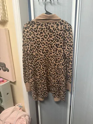 Yes Lola Leopard Print Open Front Shawl Collar Cardigan Size S thumbnail 3
