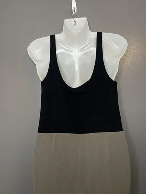 Lou & Grey Dress Womens Medium Black Olive Colorblock Maxi Sleeveless Tank thumbnail 7