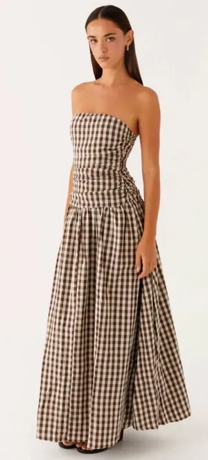 Peppermayo Carmel Maxi Dress - Brown Gingham thumbnail 1
