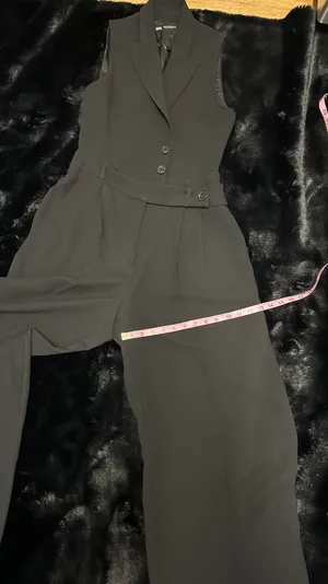 ZARA Black Sleeveless Oversized Vest Jumpsuit thumbnail 7