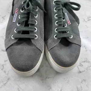 Superga 2790 Suede Platform Sneakers Grey Low Top Chunky Sole Shoes Womens thumbnail 6