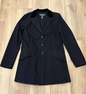 Vtg! 🌟 Lauren Jeans Co🌟 Ralph Lauren Denim Riding Jacket Black Sz M thumbnail 1