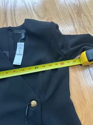 White House Black Market Blazer Dress 2P Black Long Sleeve Gold Button NWT thumbnail 8