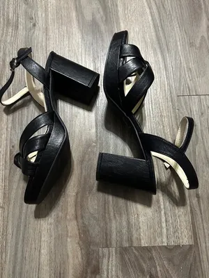Black Knotted Leather Platform Block-Heel Sandals - Women's thumbnail 11