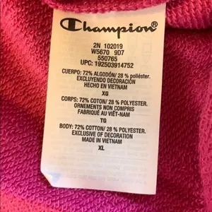 NWT Champion Campus french terry crew neck sweatshirt peony pink XL thumbnail 8