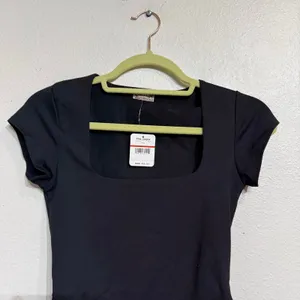Free People Black Square Eyes Bodysuit Sz XS NWT thumbnail 3