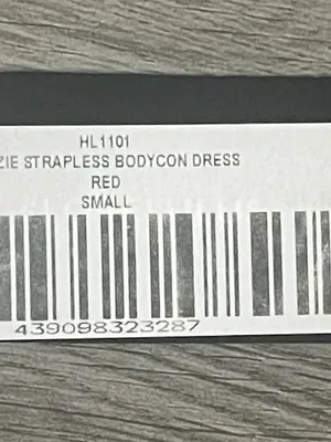 Lulus Strapless Bodycon Dress Sz S Jazzie Red Asymmetrical Hem Wedding Guest thumbnail 8