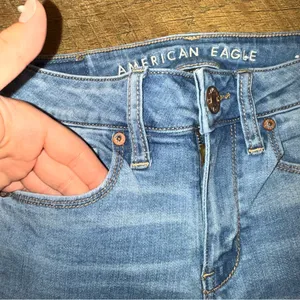 American Eagle Outfitters Women's High Waist Super Stretch Skinny Blue Jeans thumbnail 6