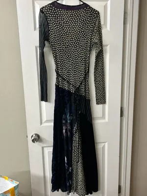 Fuzzi Multi Pattern Wrap Maxi Dress Sz L Purple Size L thumbnail 8