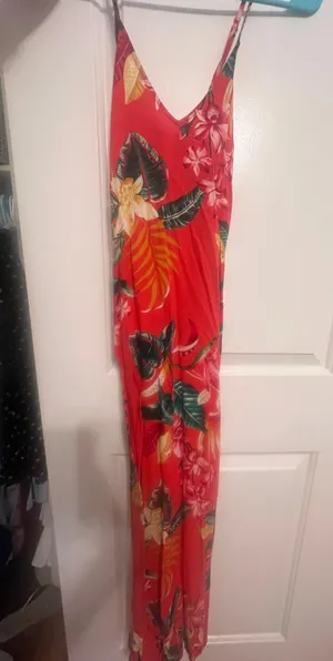 Hawaiian maxi dress Red thumbnail 1