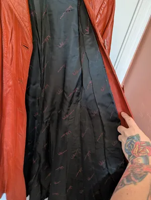 Vintage Wilsons Leather Women’s Trench Coat W12 Brunt Orange/Brown thumbnail 5