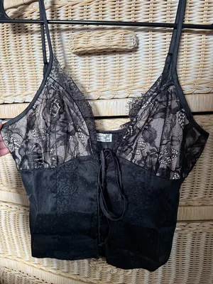 Free People Intimacy Black Lace Camisole Tank thumbnail 1