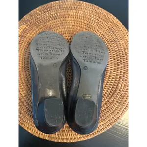 Tamaris Leather Rhinestone Block Heel Pumps‎ Womens Size 39 EU thumbnail 5