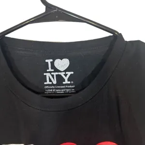 I Love New York Black Graphic Short Sleeve Lightweight T-Shirt Women Sz M thumbnail 5