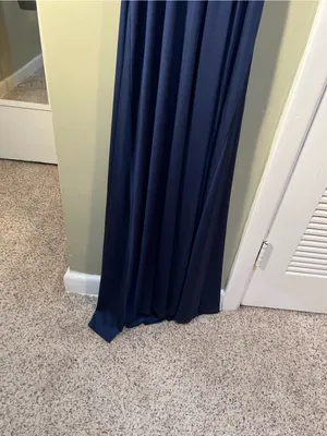 Ibotmcas Women’s Size Medium Halter V-Neck Maxi Dress Navy Blue Open Low Back thumbnail 4
