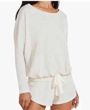 Eberjay Beige Sadie Stripes Slouchy Long Sleeve Shirt S thumbnail 1