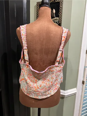 American Eagle Outfitters Orange & Pink Floral Tank Top – NWT – Size XL thumbnail 11