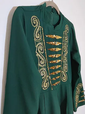 Missvalle Dark Green Modest Formal Dress Beaded Sequin Embroidered Size 38 NWT thumbnail 5