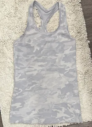 Lululemon Athletica White Camouflage Tank Top thumbnail 1