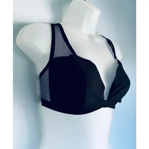 Victoria's Secret Bralette Satin Mesh Black Blue XL NWOT thumbnail 6