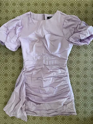 Strut and Bolt Stylish Lavender Puff-Sleeve Dress thumbnail 1