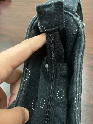 Thirty- One Black, Brown, and White Polka Dot Shoulder Bag thumbnail 7