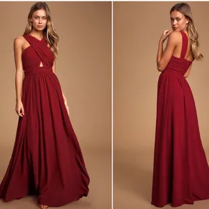 LULUS Sexy Elegant Chic Prom Wedding Bridesmaid Romantic Flowy Chiffon Maxi thumbnail 2